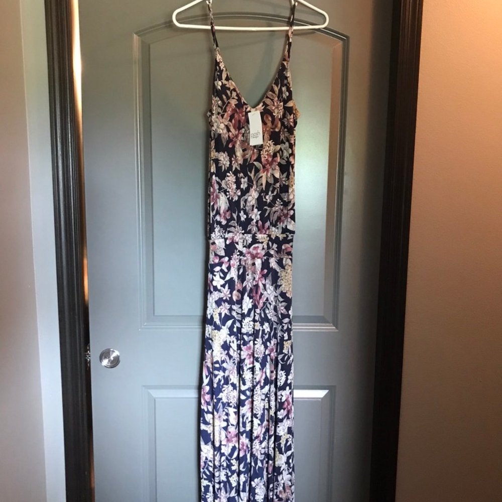 Navy Floral Maxi Dress